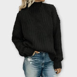 Jersey Oversized De Punto Para Mujer | Cuello Alto