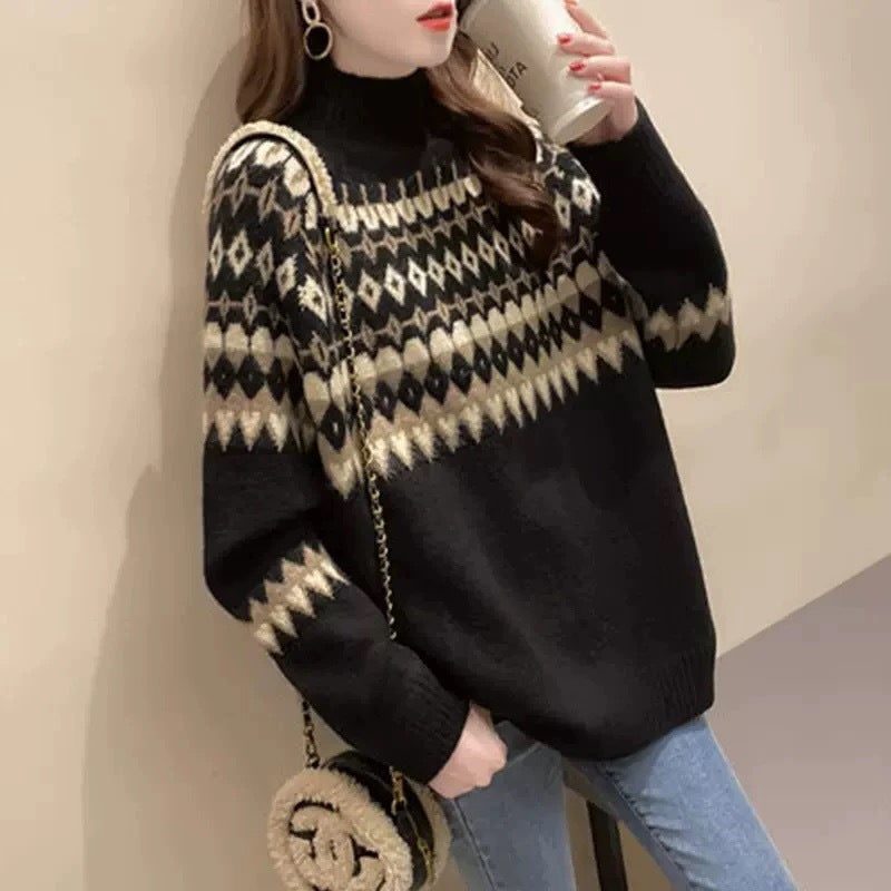 Jersey Oversized Para Mujer | Jacquard Nórdico · SeemSeem