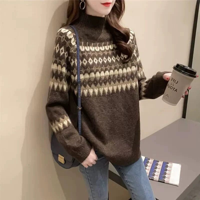 Jersey Oversized Para Mujer | Jacquard Nórdico · SeemSeem