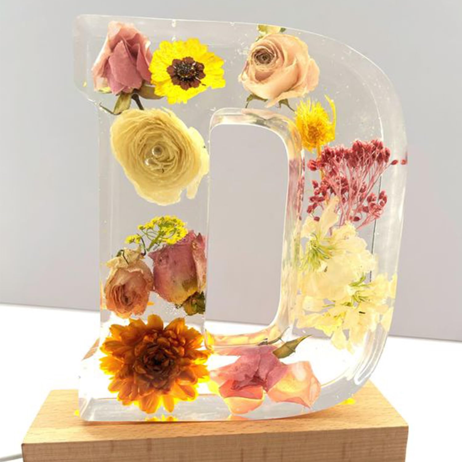 Lámpara De Letra Decorativa | Flores Prensadas · SeemSeem