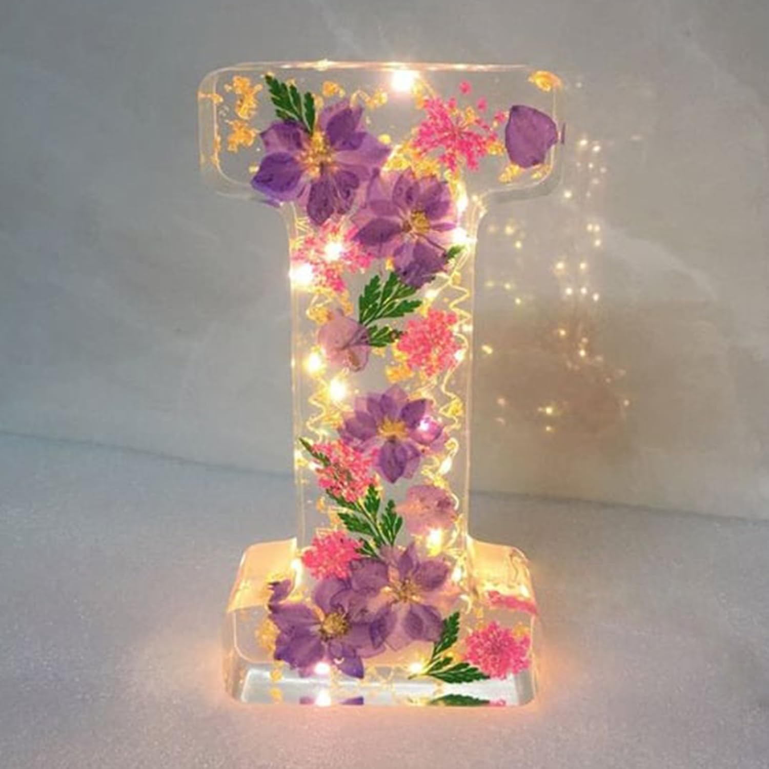 Lámpara De Letra Decorativa | Flores Prensadas · SeemSeem