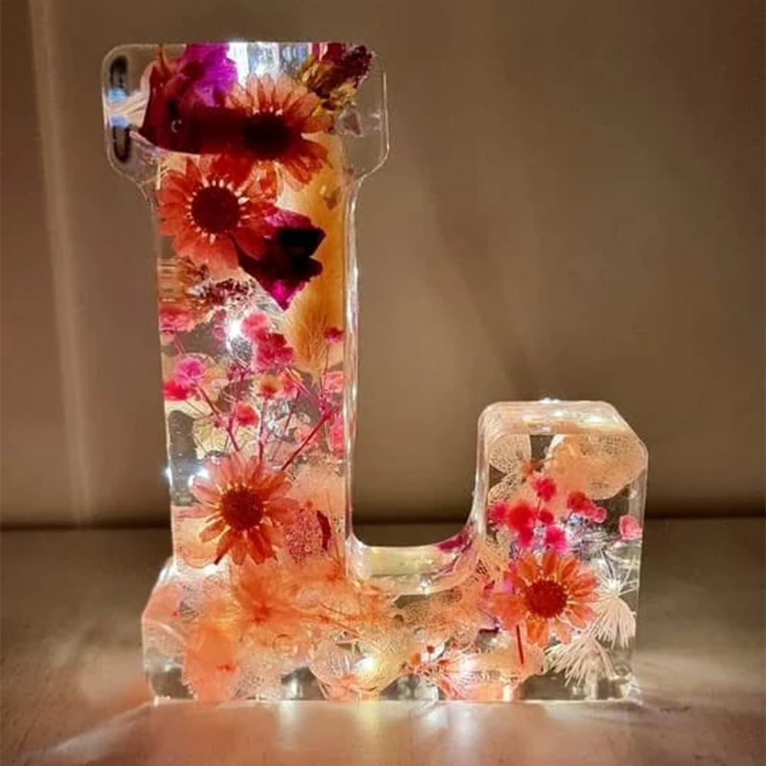 Lámpara De Letra Decorativa | Flores Prensadas · SeemSeem