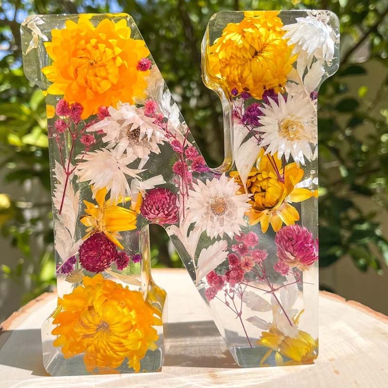 Lámpara De Letra Decorativa | Flores Prensadas · SeemSeem