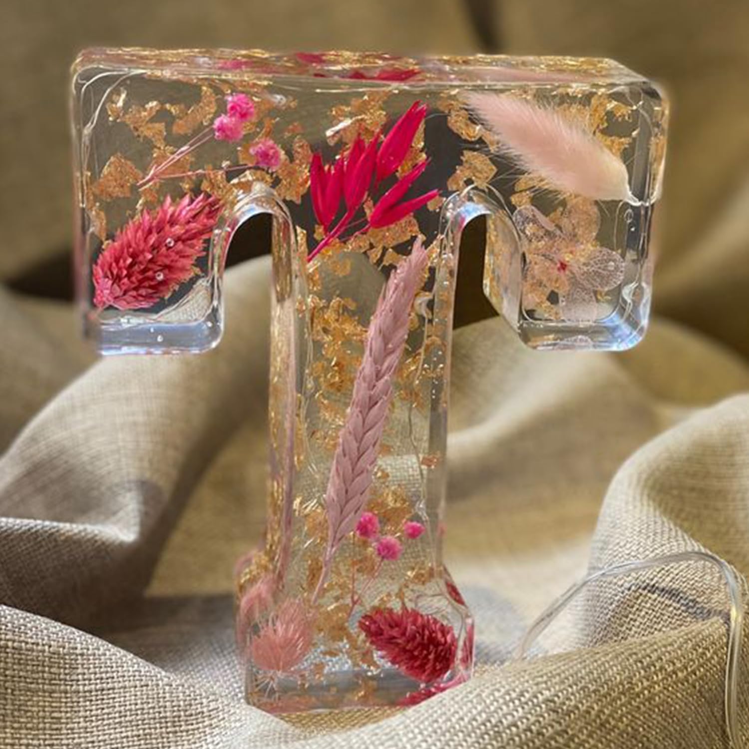 Lámpara De Letra Decorativa | Flores Prensadas · SeemSeem