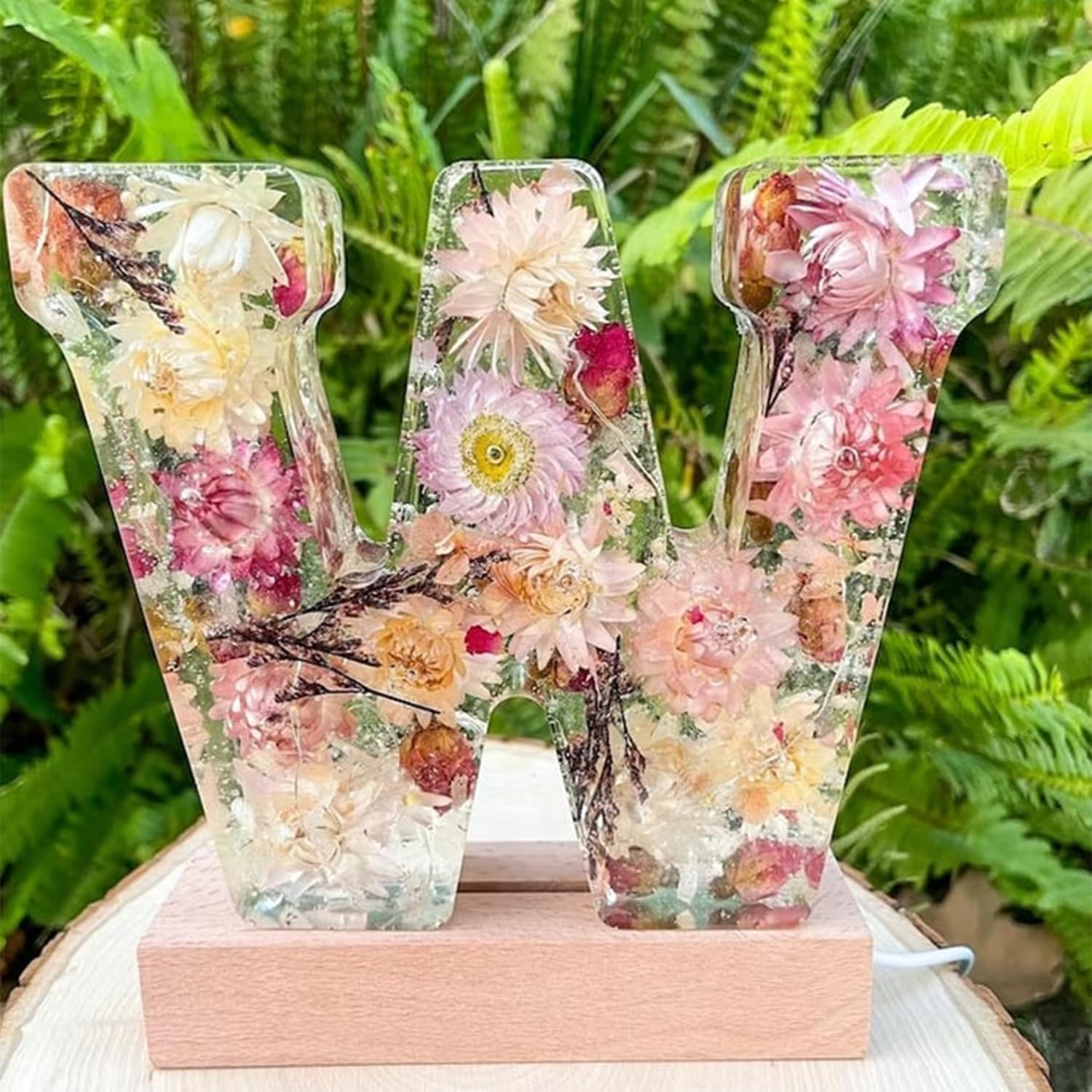 Lámpara De Letra Decorativa | Flores Prensadas · SeemSeem