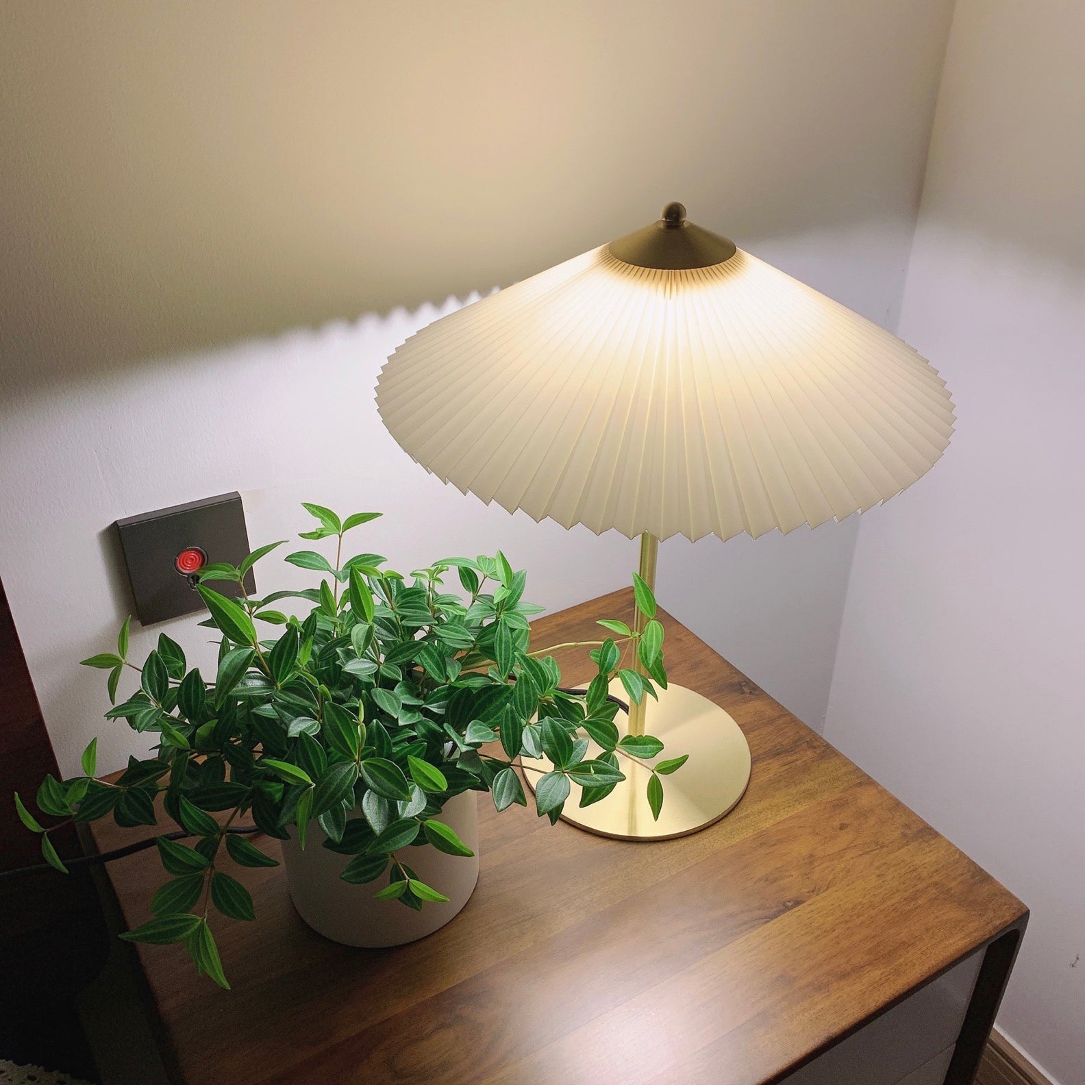 Lámpara De Mesa Nórdica | Pantalla Plisada · SeemSeem