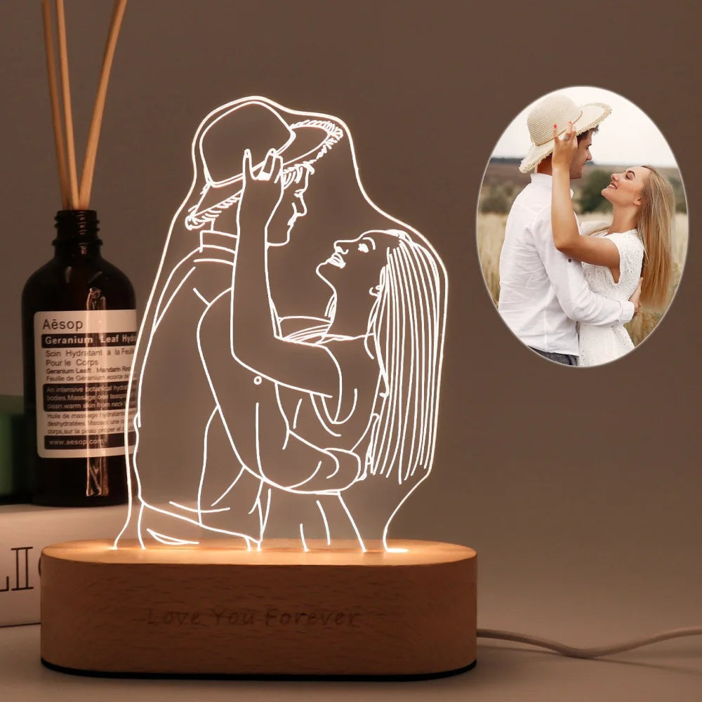 Lámpara De Mesa Personalizada | Foto Grabada · SeemSeem