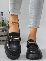 Loafers Con Plataforma Para Mujer | Detalle Metálico