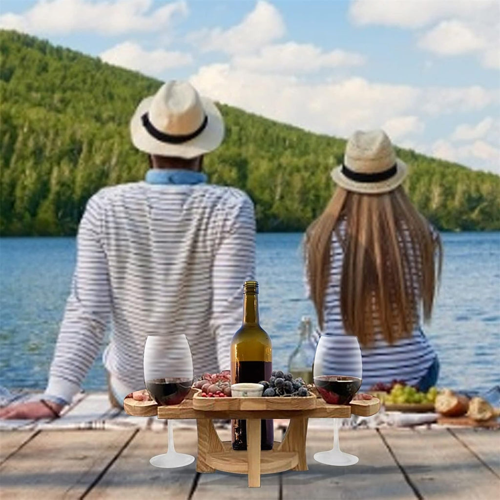 Mesa De Picnic Plegable | Portavasos De Vino · SeemSeem