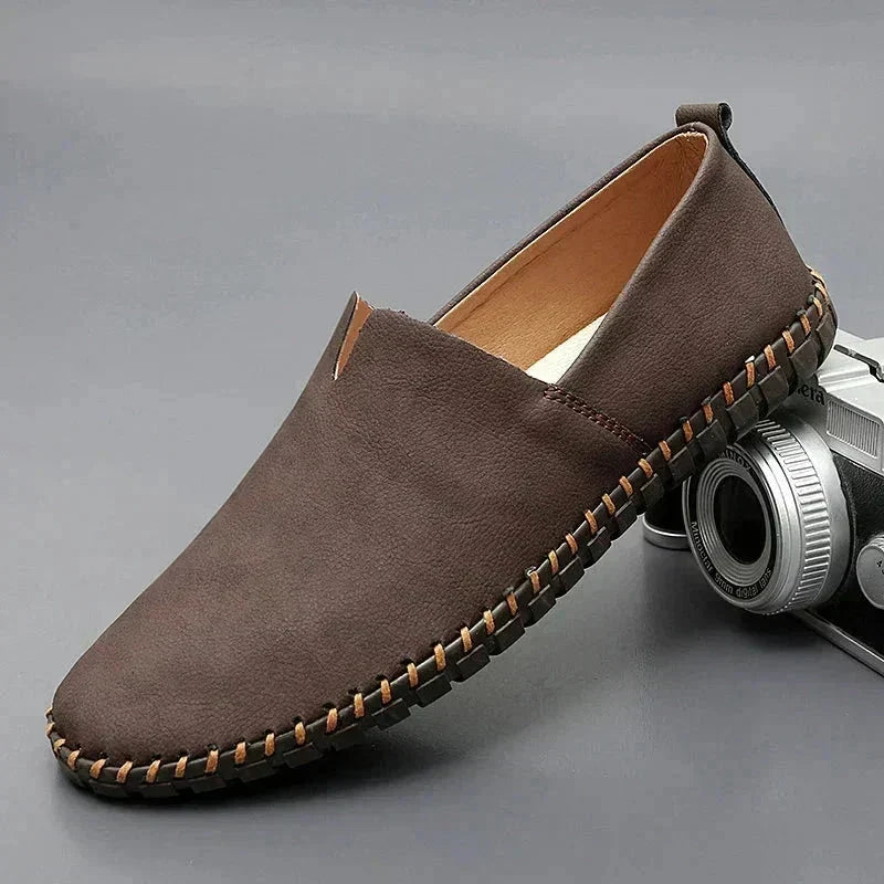 Mocasines Slip-On De Piel Para Hombre | Costura Contraste · SeemSeem