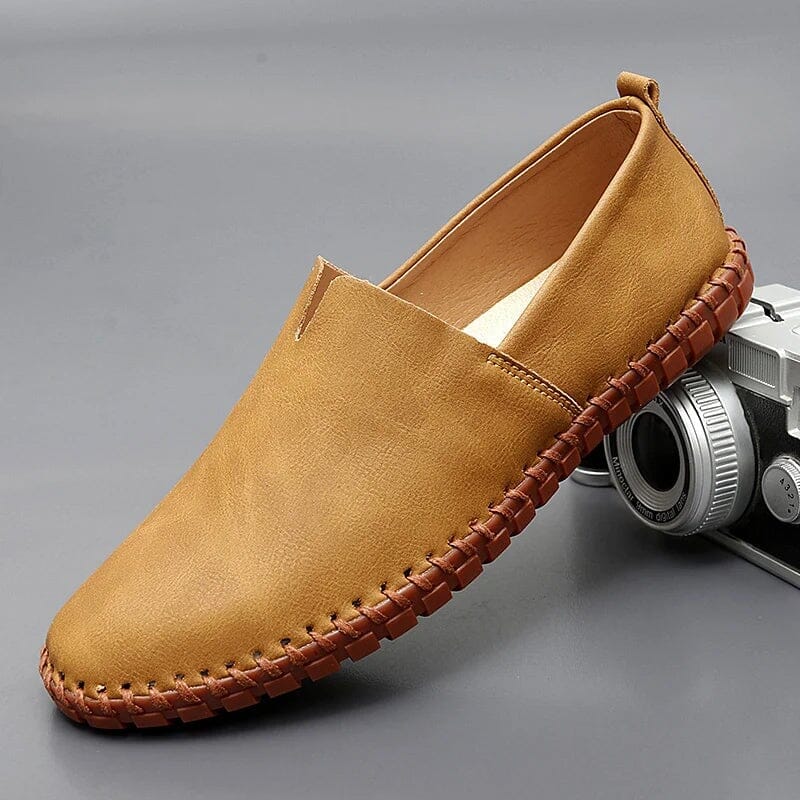 Mocasines Slip-On De Piel Para Hombre | Costura Contraste · SeemSeem