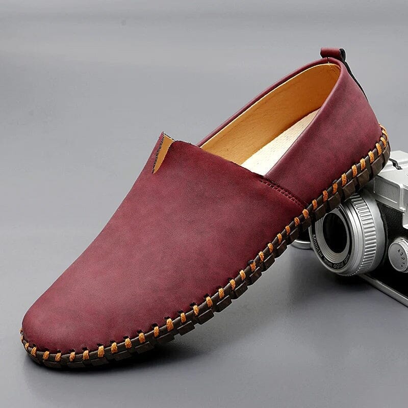 Mocasines Slip-On De Piel Para Hombre | Costura Contraste · SeemSeem