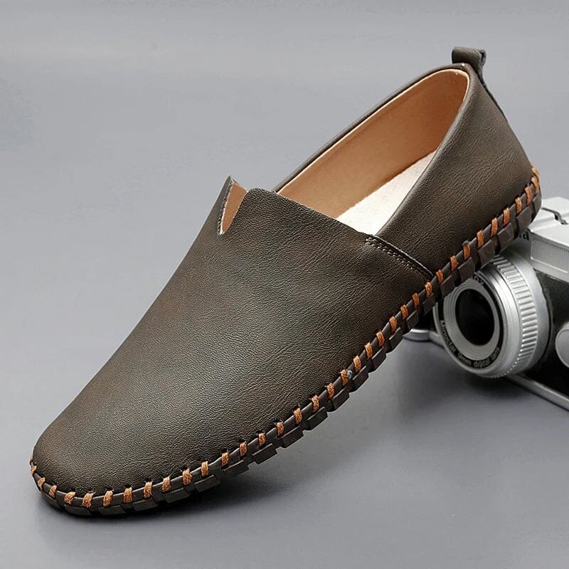 Mocasines Slip-On De Piel Para Hombre | Costura Contraste · SeemSeem