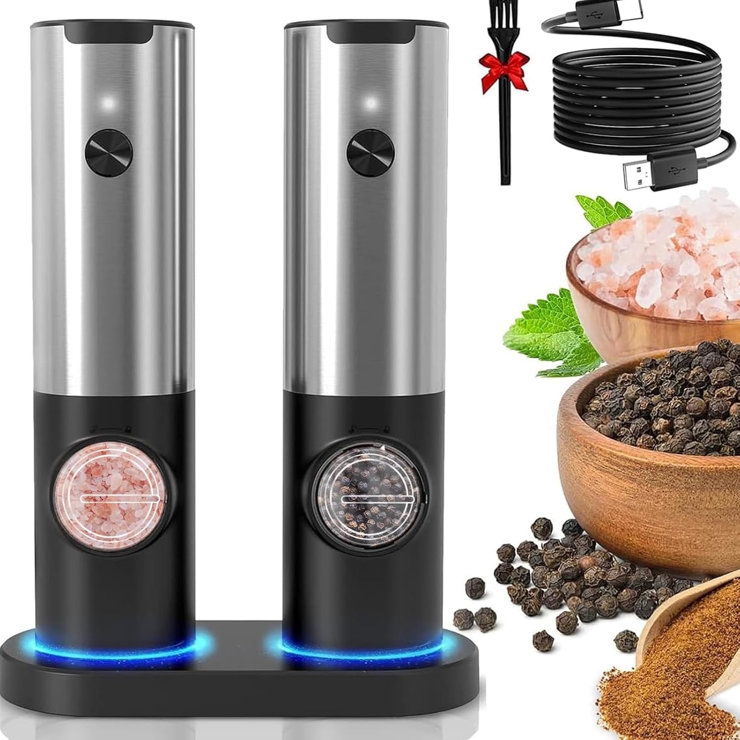 Molinillo De Sal Y Pimienta Eléctrico | Recargable Por USB · SeemSeem