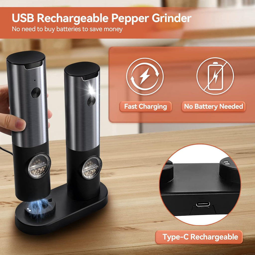 Molinillo De Sal Y Pimienta Eléctrico | Recargable Por USB · SeemSeem