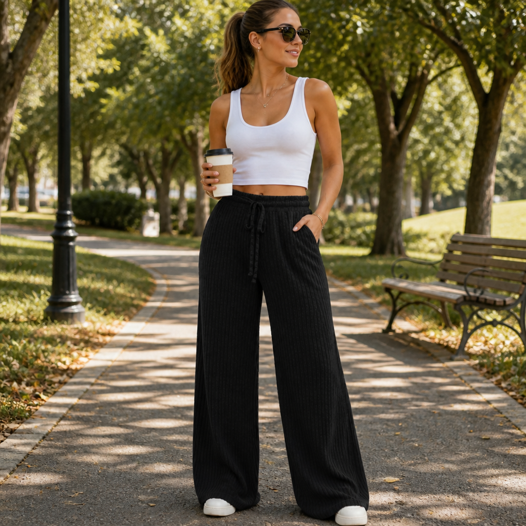 Pantalones Anchos Para Mujer | Cintura Ajustable · SeemSeem