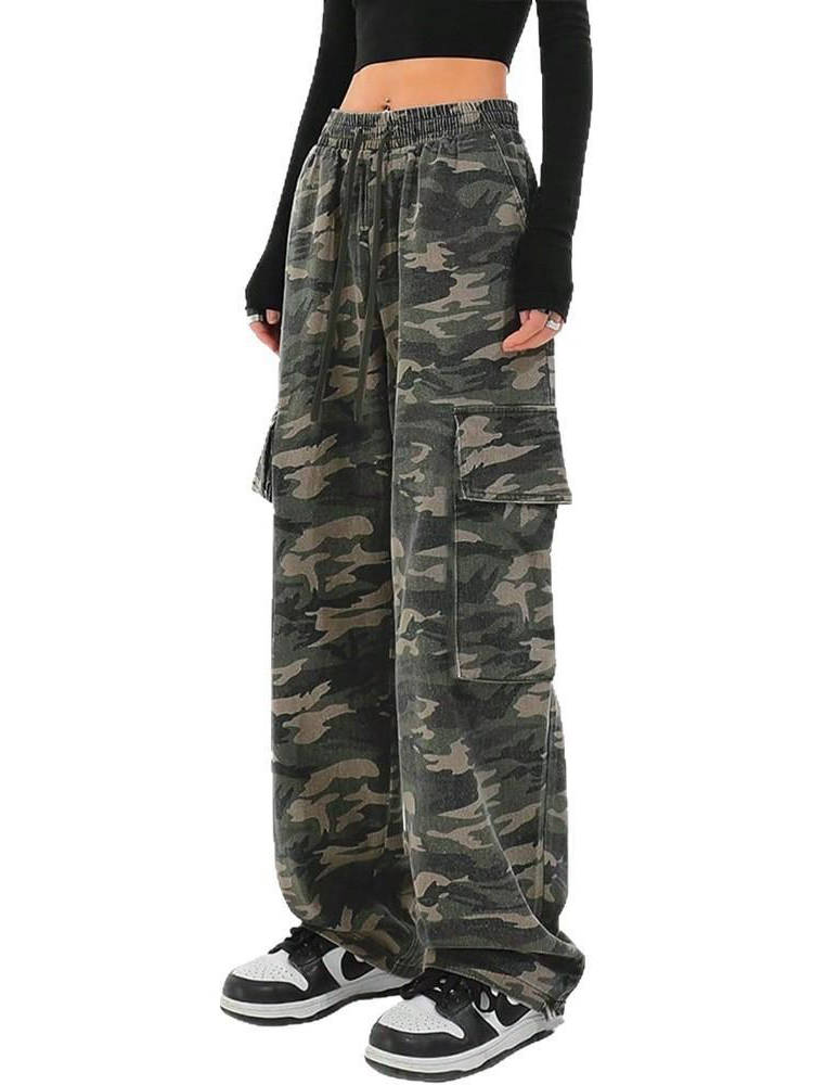 Pantalones Cargo Anchos Para Mujer | Estampado Camuflaje · SeemSeem