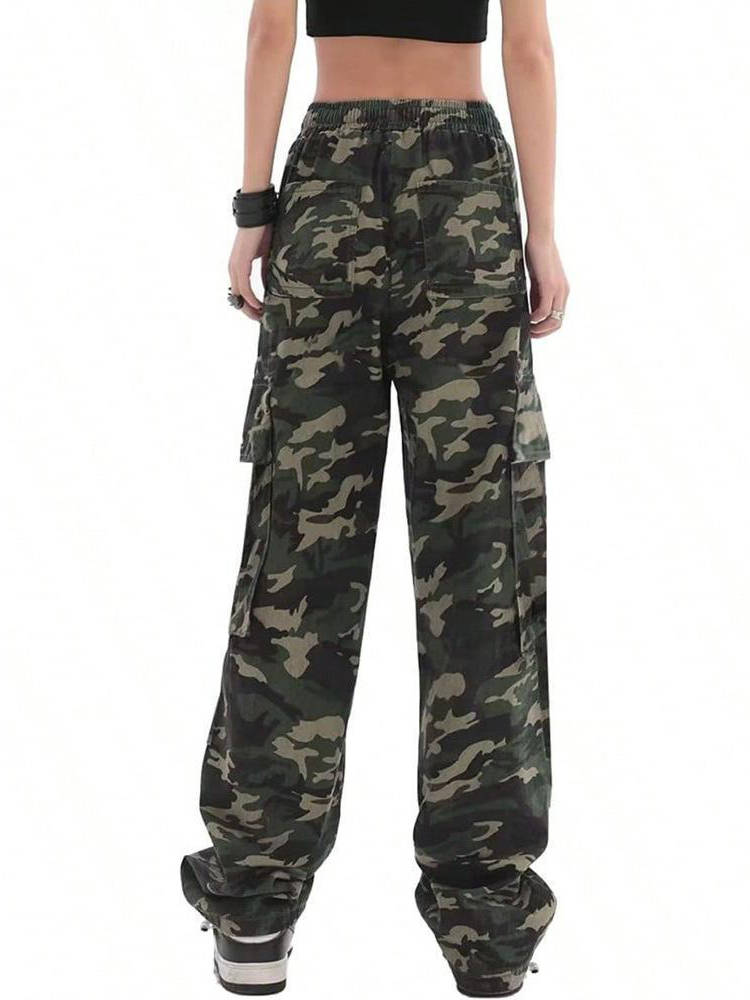 Pantalones Cargo Anchos Para Mujer | Estampado Camuflaje · SeemSeem