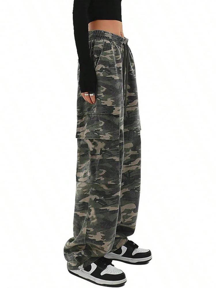Pantalones Cargo Anchos Para Mujer | Estampado Camuflaje · SeemSeem