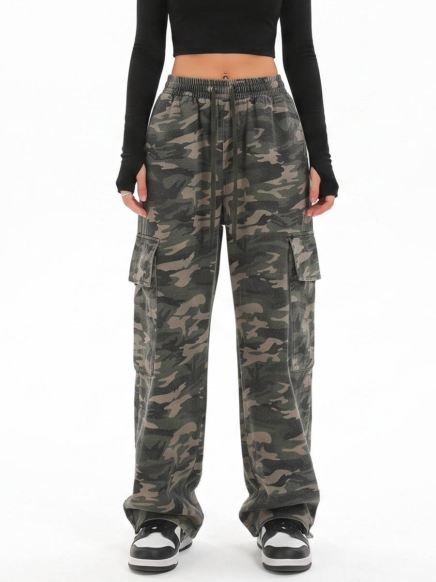Pantalones Cargo Anchos Para Mujer | Estampado Camuflaje · SeemSeem