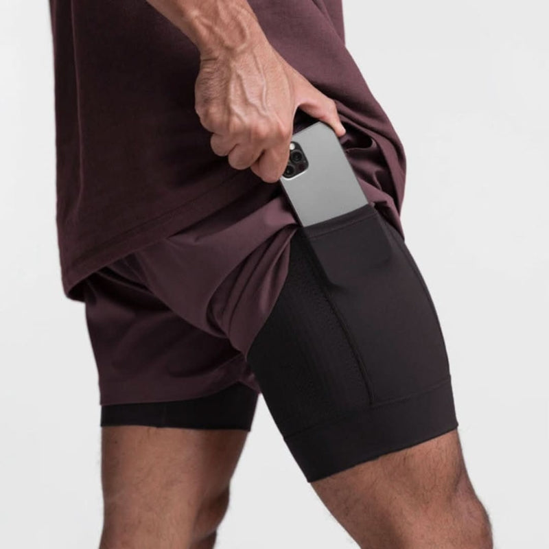 Pantalones Cortos Deportivos Hombre | 2 En 1 · SeemSeem