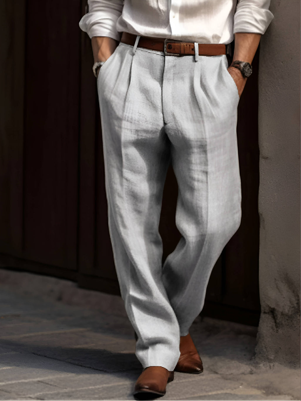 Pantalones De Vestir Con Pinzas Para Hombre | Corte Recto · SeemSeem