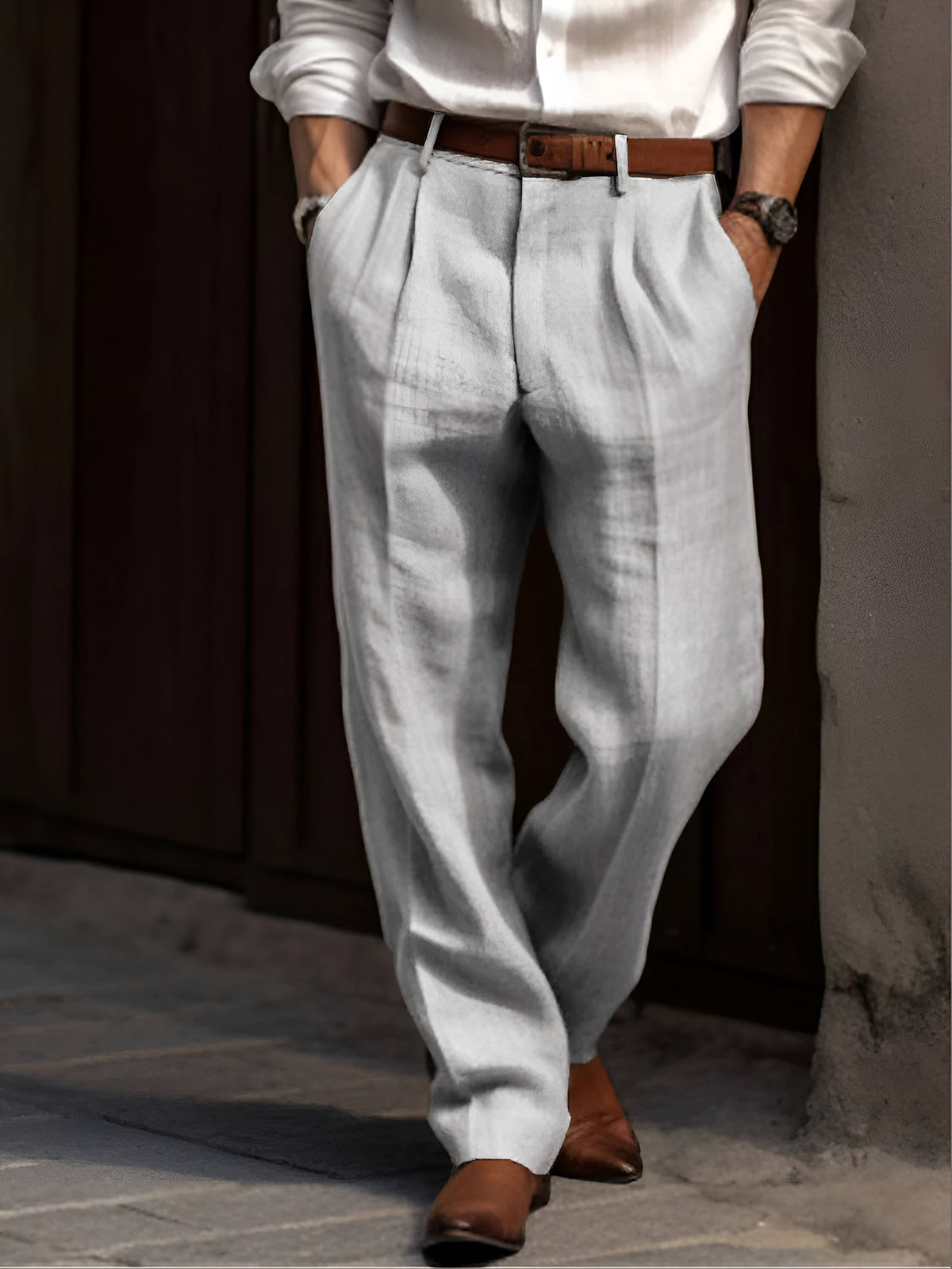 Pantalones De Vestir Con Pinzas Para Hombre | Corte Recto · SeemSeem