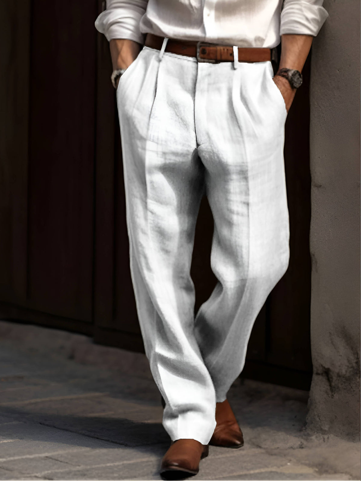 Pantalones De Vestir Con Pinzas Para Hombre | Corte Recto · SeemSeem