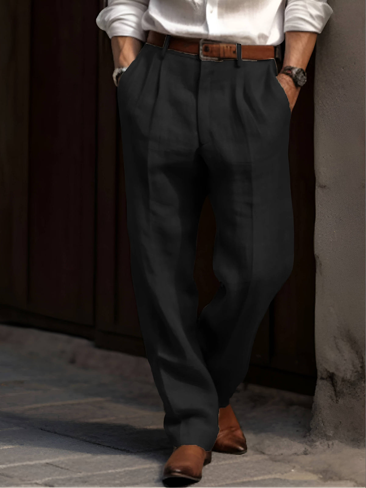 Pantalones De Vestir Con Pinzas Para Hombre | Corte Recto · SeemSeem