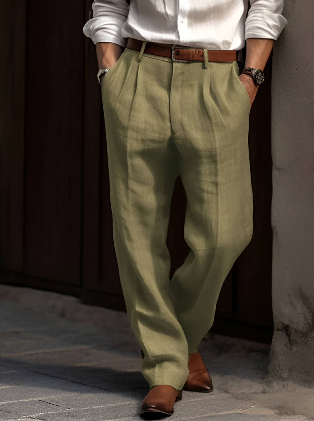 Pantalones De Vestir Con Pinzas Para Hombre | Corte Recto · SeemSeem