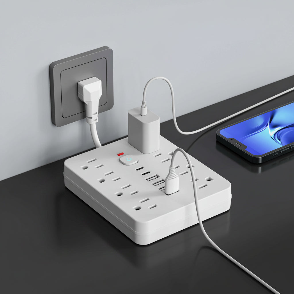 Regleta De Enchufes Montada En Pared | Puertos USB · SeemSeem