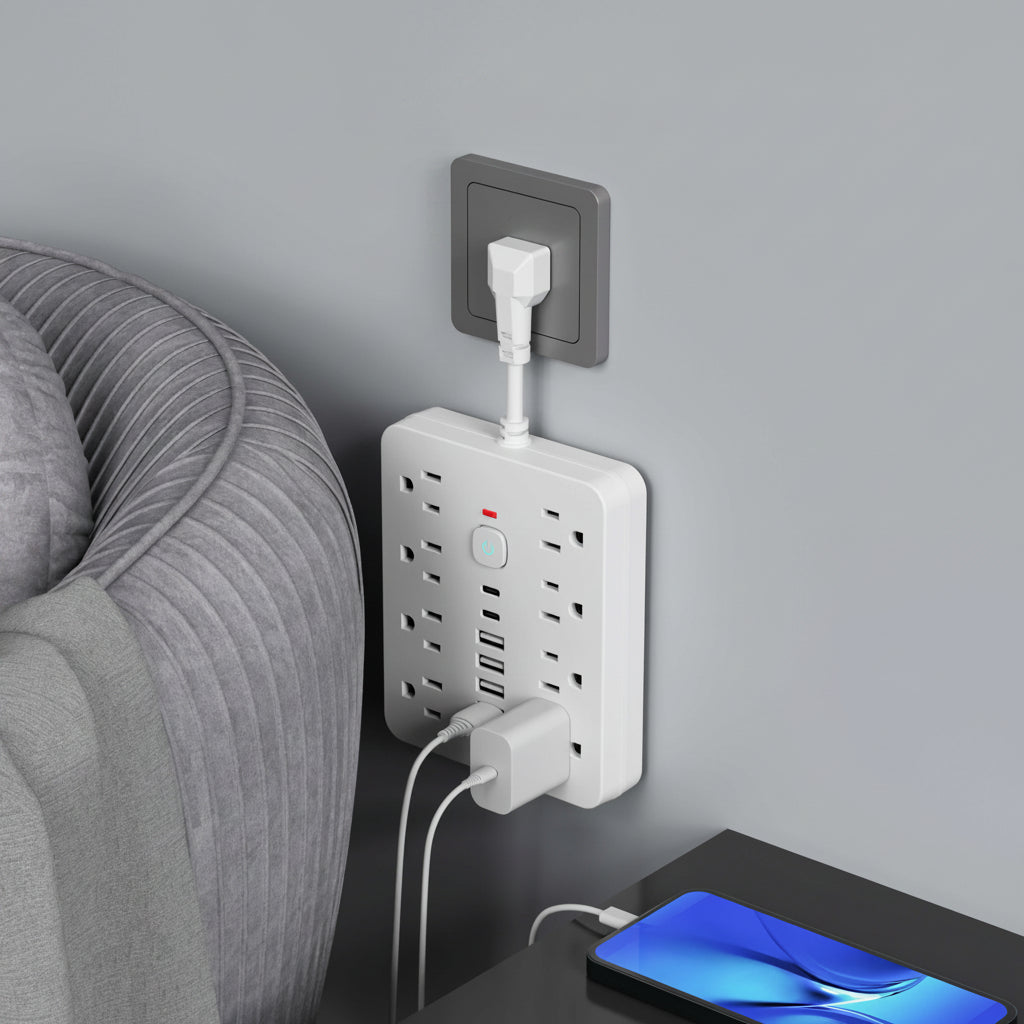 Regleta De Enchufes Montada En Pared | Puertos USB · SeemSeem