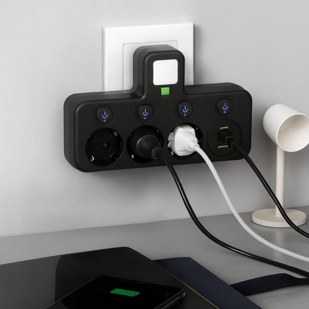 Regleta De Enchufes Montada En Pared | Puertos USB · SeemSeem
