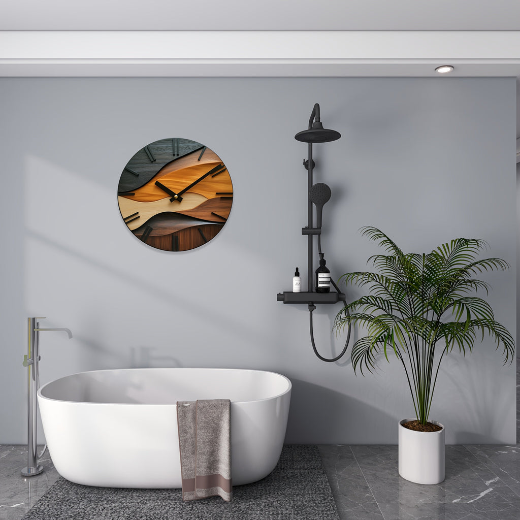 Reloj De Pared Nórdico | Diseño Ondulado · SeemSeem