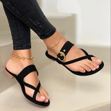 Sandalias Planas Para Mujer | Hebilla Dorada