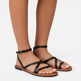 Sandalias Planas Para Mujer | Tiras Cruzadas