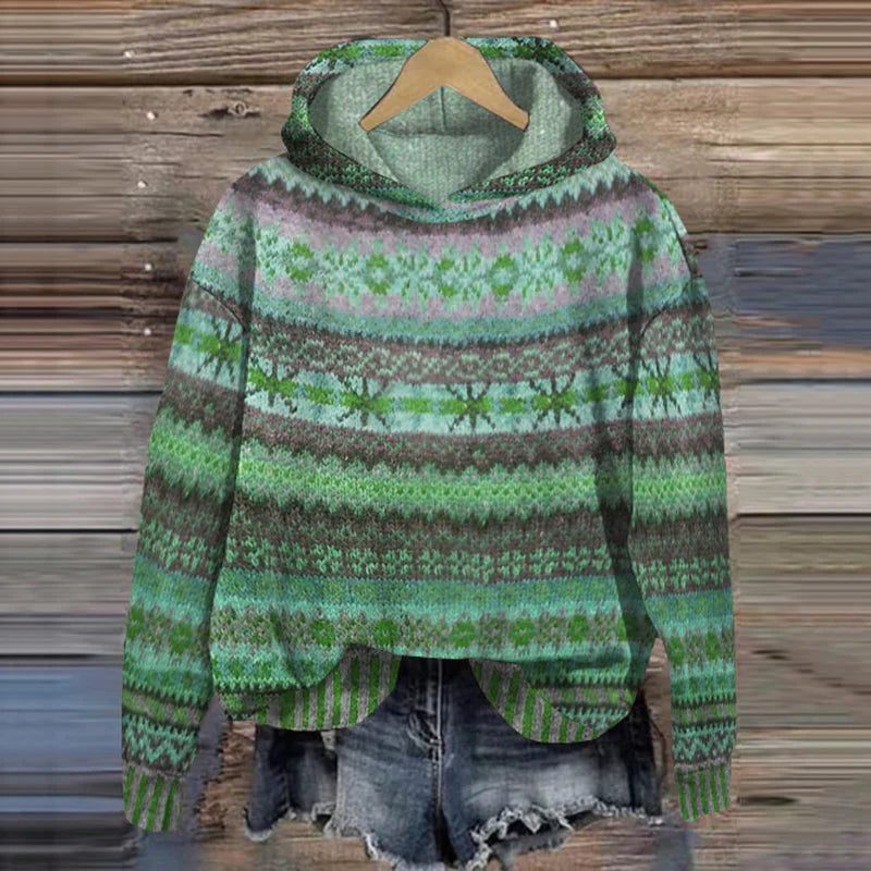 Sudadera Con Capucha Para Mujer | Estampado Fair Isle · SeemSeem