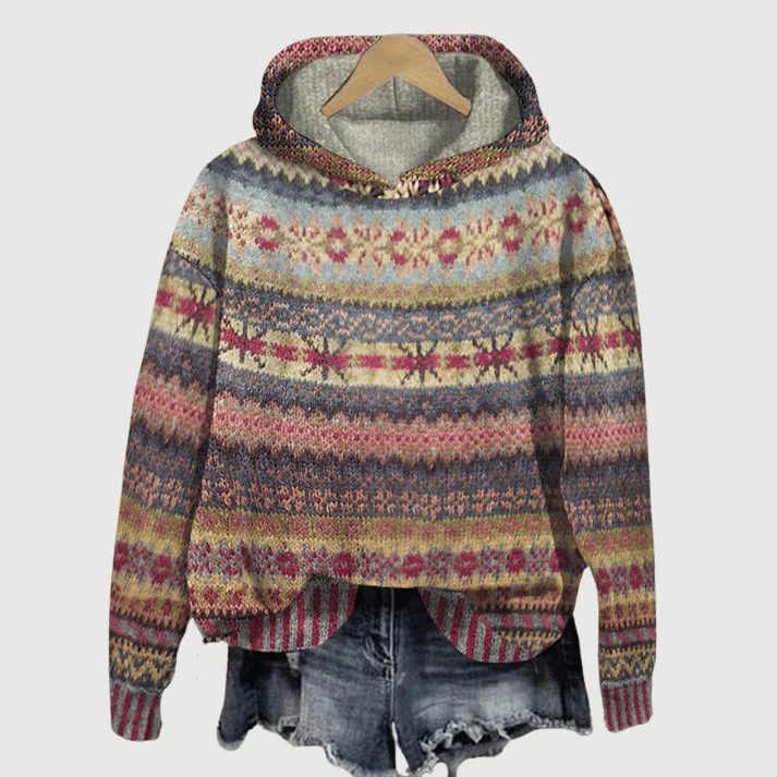 Sudadera Con Capucha Para Mujer | Estampado Fair Isle · SeemSeem