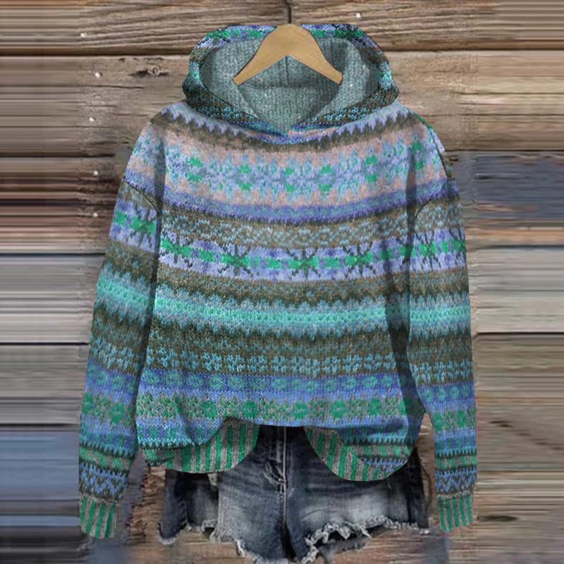 Sudadera Con Capucha Para Mujer | Estampado Fair Isle · SeemSeem