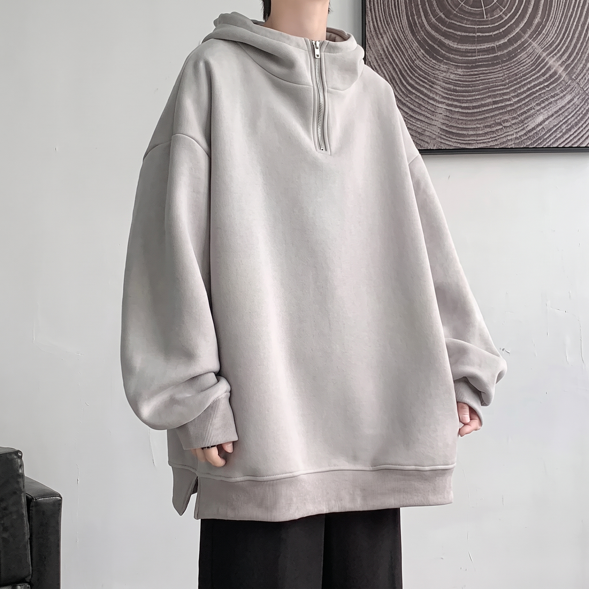 Sudadera Con Media Cremallera Para Hombre | Con Capucha · SeemSeem