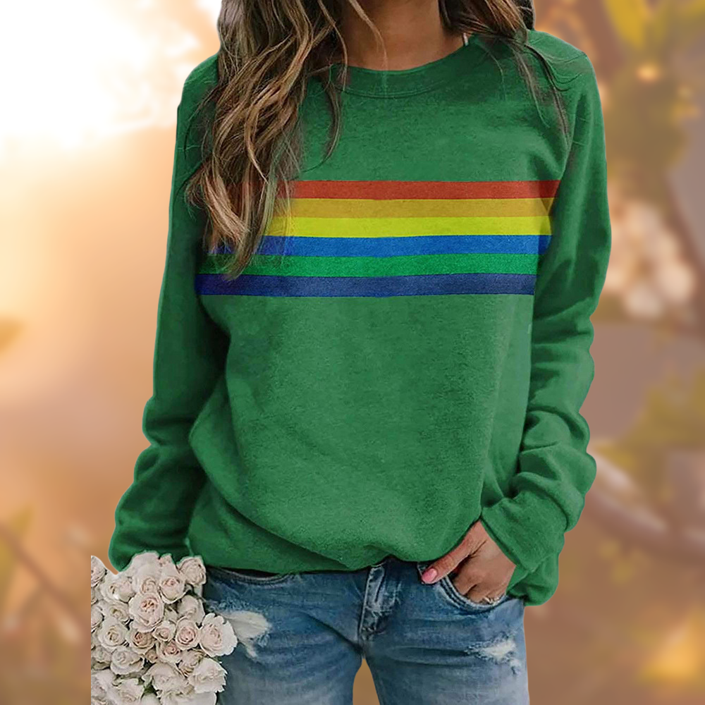 Sudadera Cuello Redondo Para Mujer | Estampado Arcoíris · SeemSeem