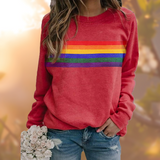 Sudadera Cuello Redondo Para Mujer | Estampado Arcoíris