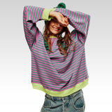 Sudadera Oversize Para Mujer | A Rayas