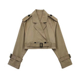 Trench Cropped Para Mujer | Cinturón