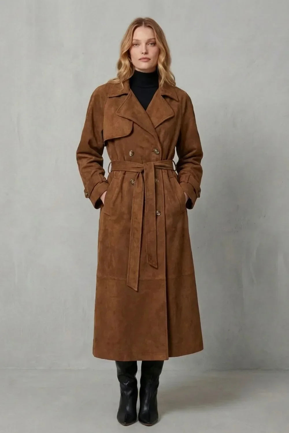 Trench Para Mujer | Ante Con Cinturón · SeemSeem