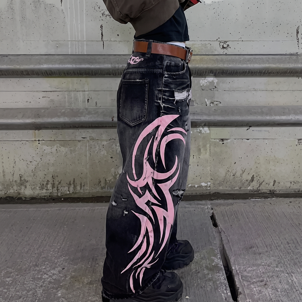 Vaqueros Anchos Para Mujer | Estampado Tribal · SeemSeem