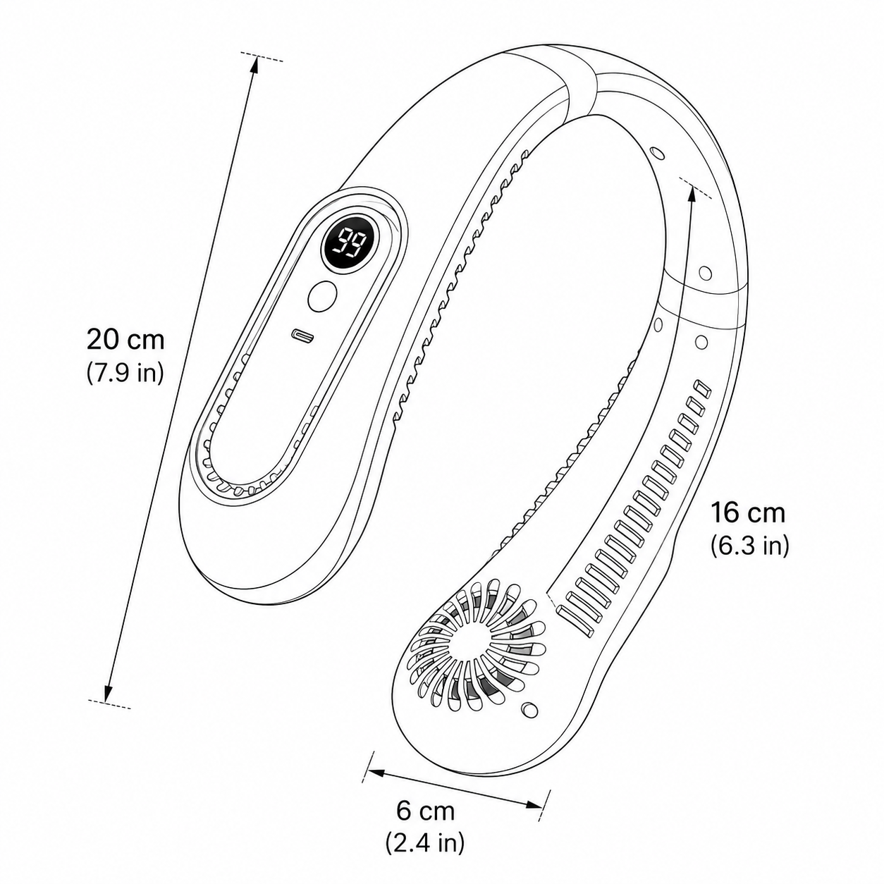 Ventilador De Cuello Portátil | Recargable Por USB · SeemSeem