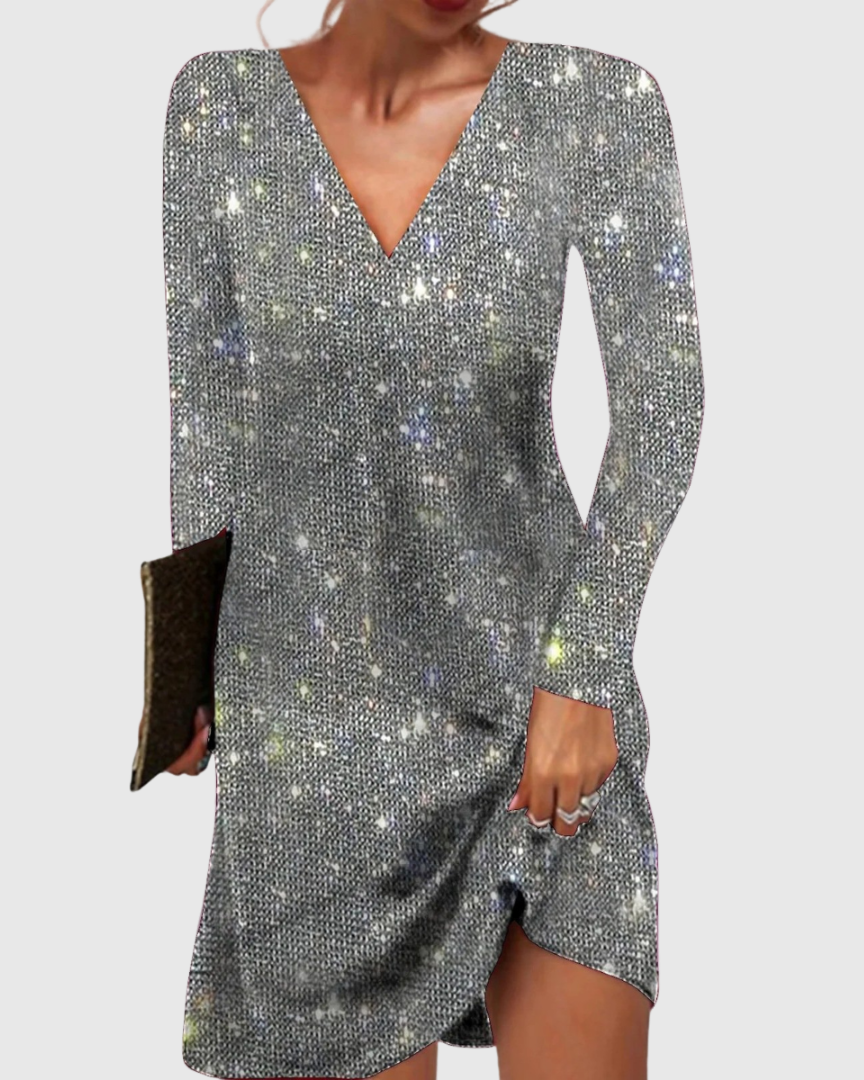 Vestido Con Escote En V Para Mujer | Lentejuelas · SeemSeem