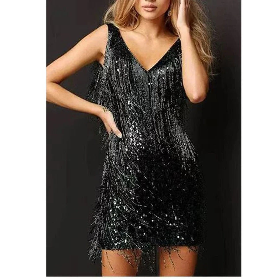 Vestido Con Lentejuelas Para Mujer | Flecos · SeemSeem