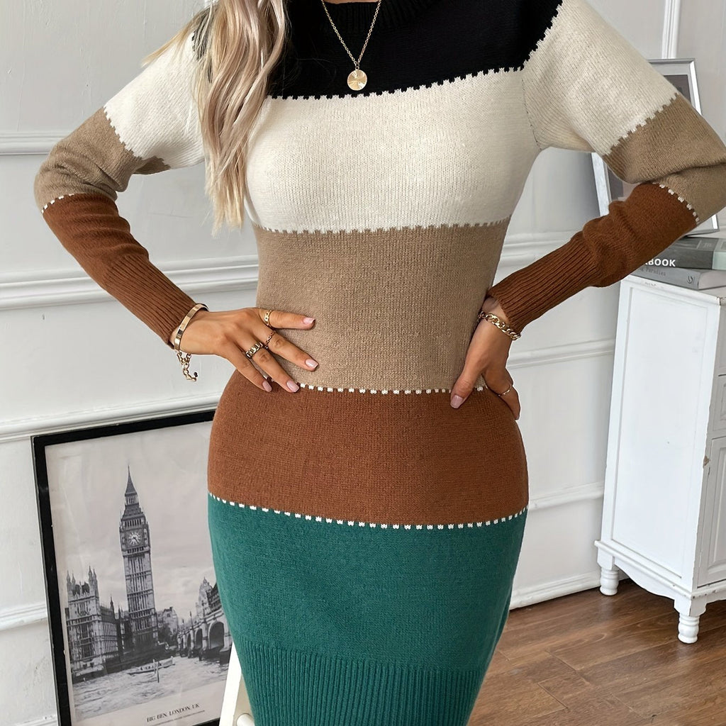Vestido De Punto Para Mujer | Colorblock · SeemSeem